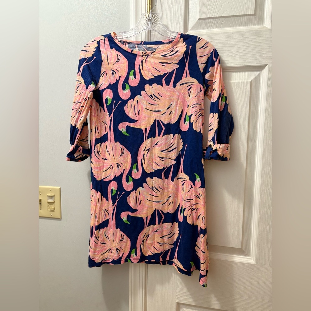 Lilly Pulitzer Girl’s Mini Edna Gimme Some Leg Flamingo Dress XL (12-14)